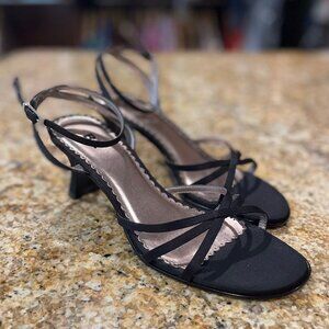 B.P. Black Satin Evening Sandal